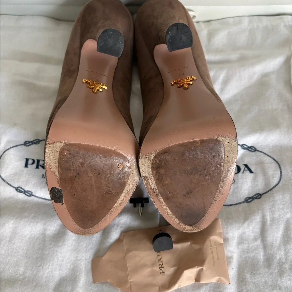 Prada Women's Brown Suede Pumps - Picture 5 of 5